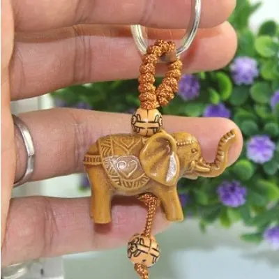 Porte Clés Eléphant Royal marron