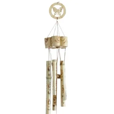 Carillon Papillon Bambou beige 5 Branches