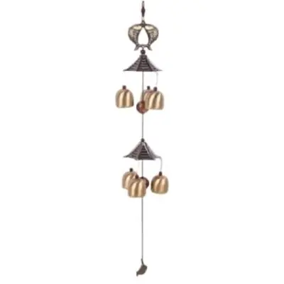 Carillon Double Poissons Carpes et Pagodes 6 clochettes