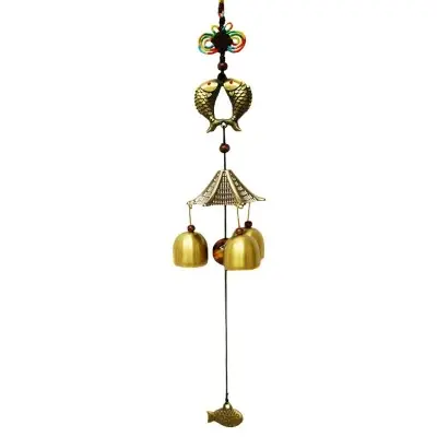 Carillon Double Poissons Carpes 3 clochettes