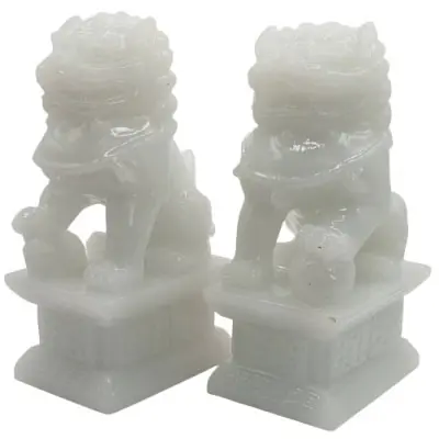 Grandes Statues Fu Dogs blancs