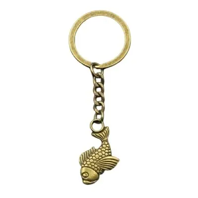 Porte Clés Poisson Arowana bronze