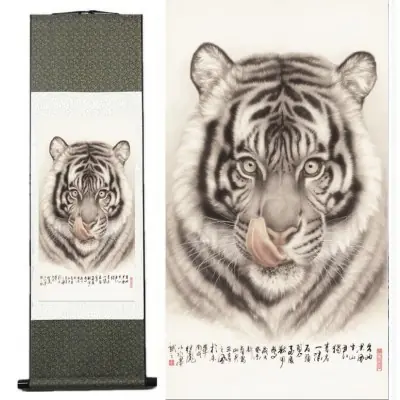 Kakemono Tête de Tigre Protecteur