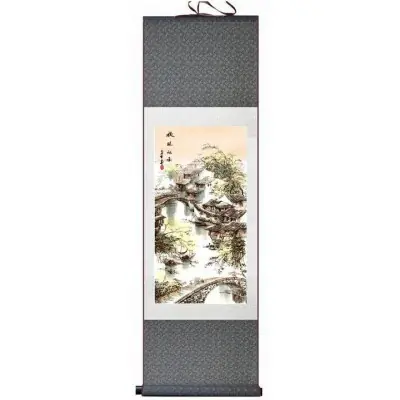 Kakemono Village de Pêcheurs au Soleil Levant
