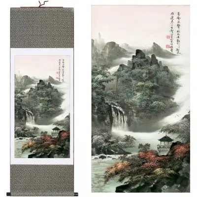 Kakemono Temple au bord de la Rivère