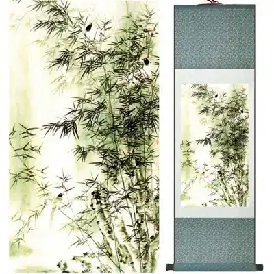 Kakemono Buisson de Bambous vert