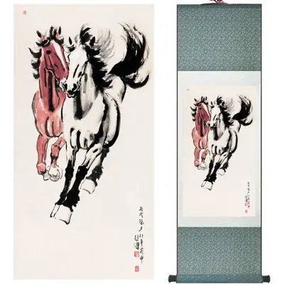 Kakemono Double Cheval au Galop