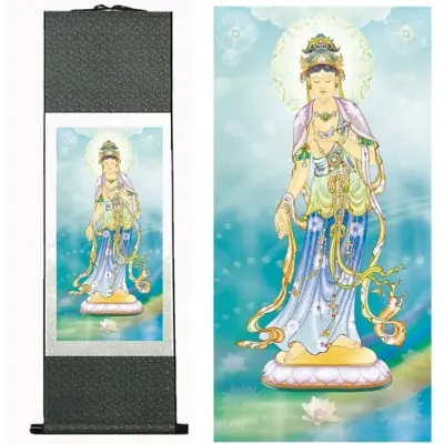 Kakemono Guan Yin à la Lune sur l’Eau
