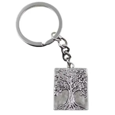 Porte Clés Arbre de vie argenté