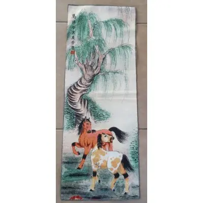 Tangka Tapisserie Chevaux en Balade