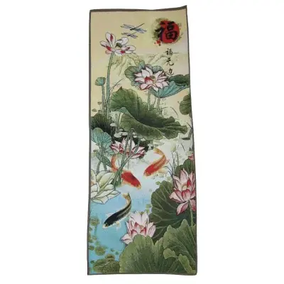 Tangka Tapisserie Poissons Carpes et Lotus
