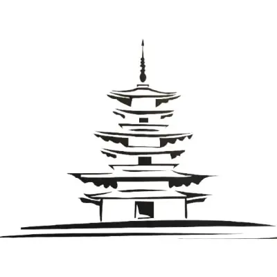 Sticker Pagode Wen Chang noire