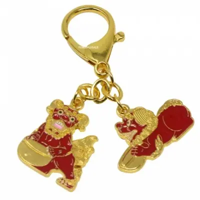 Porte Clés Fu Dogs rouges
