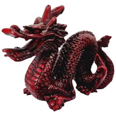 Statue Grand Dragon rouge Protecteur