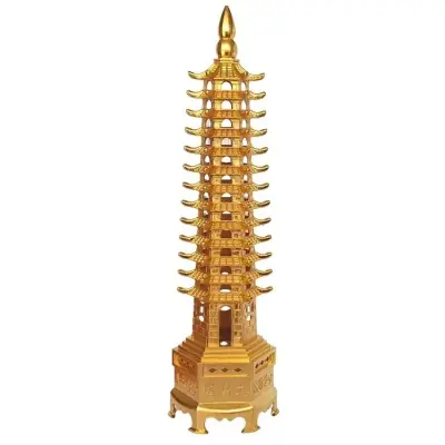 Pagode Wen Chang bronze dorée 26cm