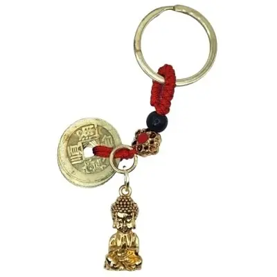 Porte Clés 5 Pièces de l’Empereur, Bouddha en Prière
