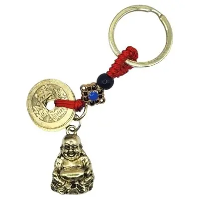 Porte Clés 5 Pièces de l’Empereur, Bouddha Riant