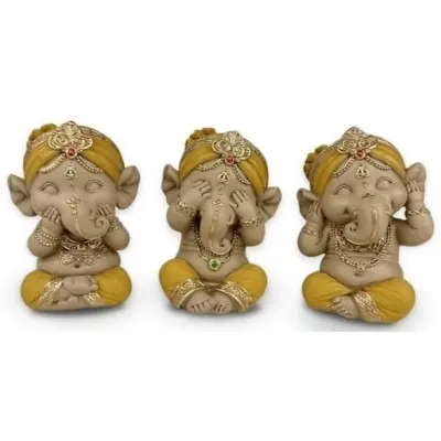 3 Statues Ganesh de la Sagesse