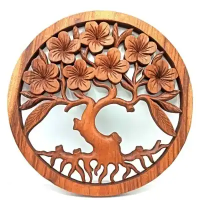Panneau Décoratif Sculpté Arbre de Vie Sacré 40cm