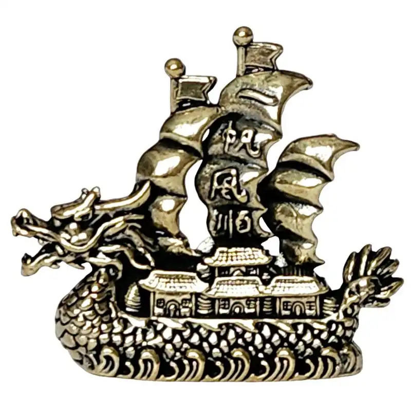 Statue Bateau Dragon laiton