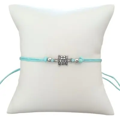 Bracelet vert Tortue argentée