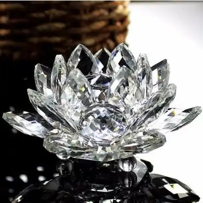 Grande Fleur de Lotus en Cristal blanc