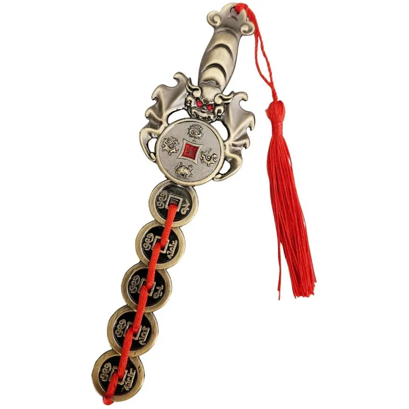 Talisman Epée de Pièces bronze 4 Animaux Célestes