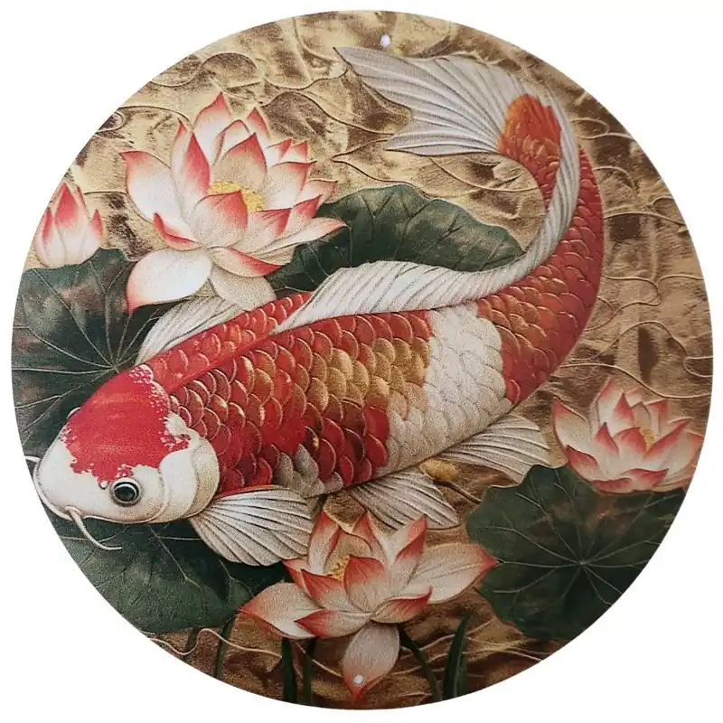 Plaque Décorative Poisson Carpe Vintage