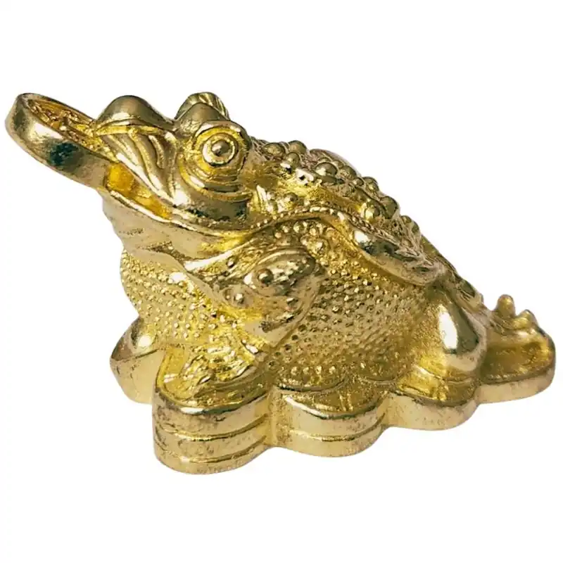 Statue Grenouille de la Fortune doréé en Laiton