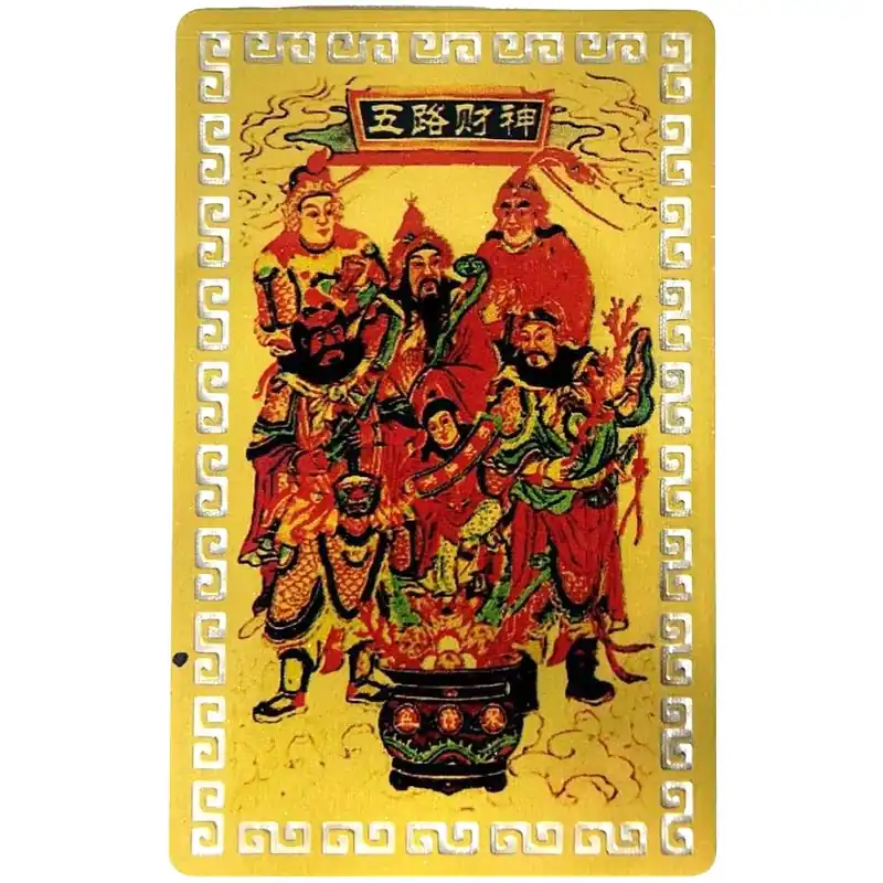 Amulette Cinq Dieux Wu Lu Caishen