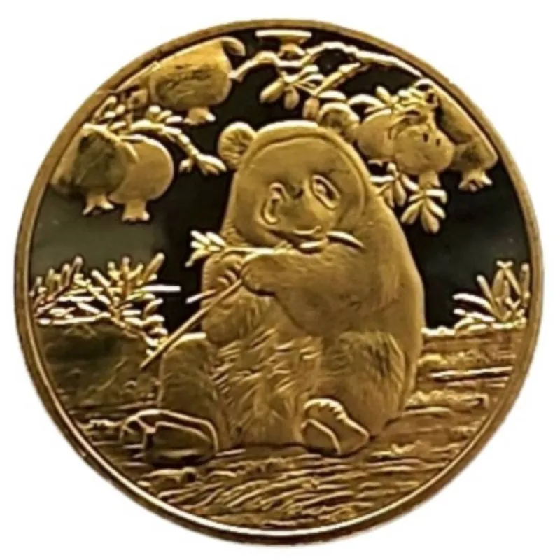 Amulette dorée Panda aux Bambous