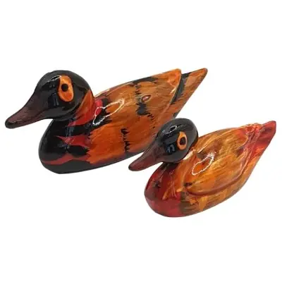 Statues Couple de Canards Mandarins 65 mm
