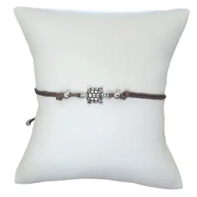 Bracelet marron Tortue argentée