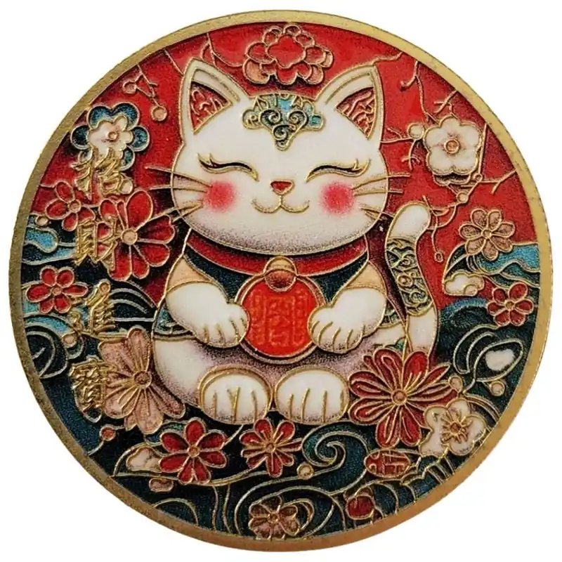Amulette dorée Maneki Neko