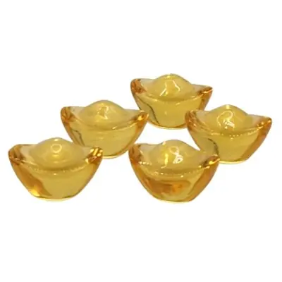 Lot de 5 Lingots d’Or en Cristal orange