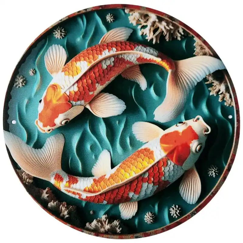 Plaque Décorative Duo de Carpes