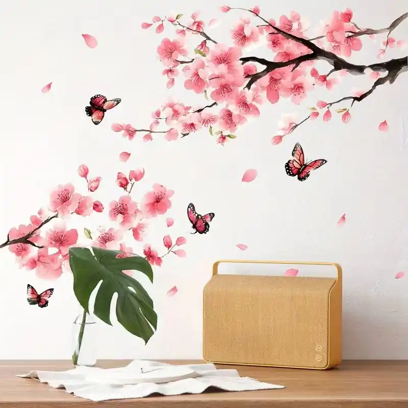 Sticker Danse de Papillons et Cerisiers