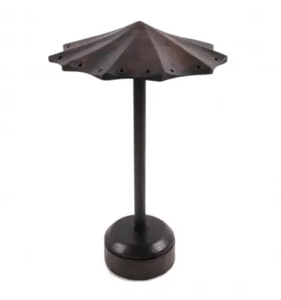 Présentoir à Boucles d'Oreilles forme Parasol en bois 26cm | Finition "Chocolat"