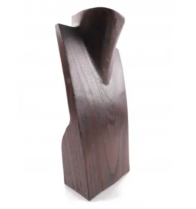 Buste présentoir à colliers en bois 25cm | Finition "Chocolat"