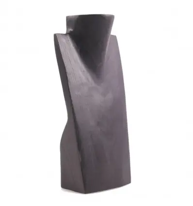 Buste Présentoir à colliers en bois 25cm | Finition "Noir Ébène"