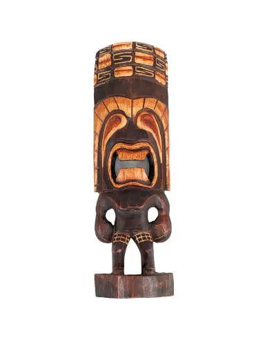 Statuette Tiki 40cm bois massif. Fabrication artisanale.