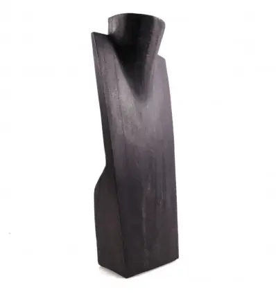 Buste Présentoir à colliers en bois 35cm | Finition "Noir Ébène"