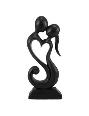 Statue Abstraite "Couple en Fusion" 30cm en bois | Preuve d'Amour Inoubliable