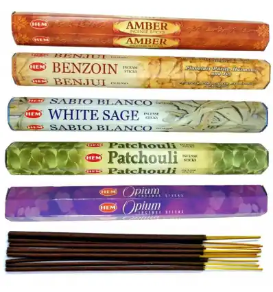 Assortiment d'encens - Bouquet "Rituels Sacrés et Énergies" 5 parfums / 100 bâtons | HEM