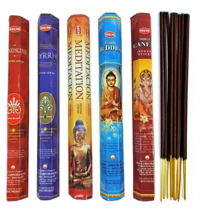 Assortiment d'encens - Bouquet "Méditation" 5 parfums / 100 bâtons | HEM