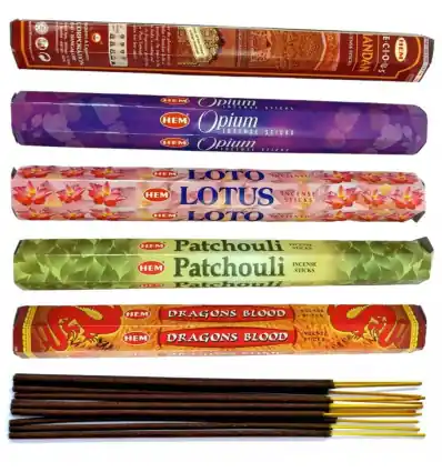 Assortiment d'encens - Bouquet "les Incontournables" 5 parfums / 100 bâtons | HEM