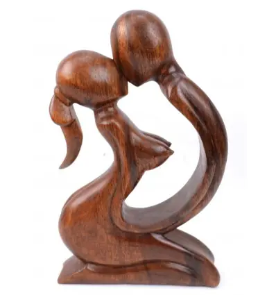Statuette érotique "Couple Sensuel" 20cm en bois | Cadeau Coquin
