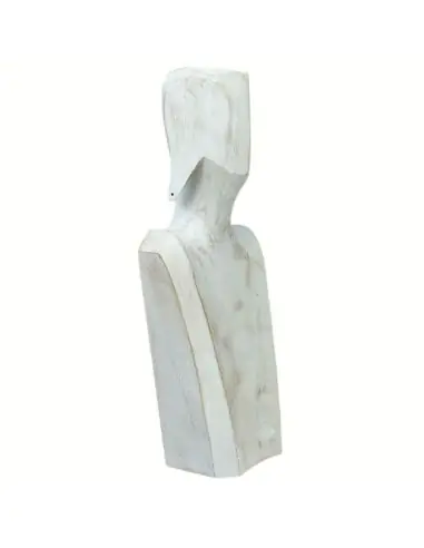 Présentoir en bois pour parures colliers et boucles 35cm | Finition "Blanc Cérusé"