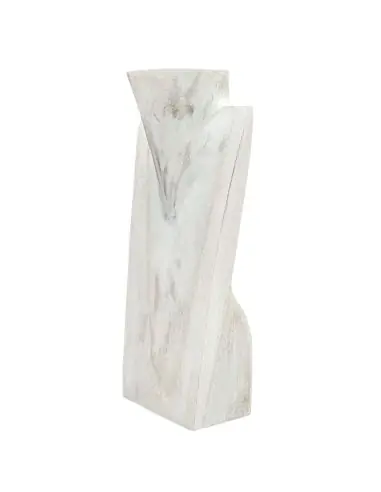 Buste présentoir à colliers en bois 25cm | Finition "Blanc Cérusé"