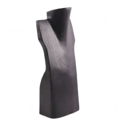 Buste Présentoir à colliers en bois 30cm | Finition "Noir Ébène"